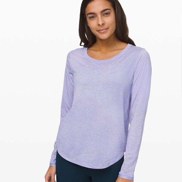 Lululemon Wild Twist Long Sleeve Shirt Heather Lavender Dusk Purple - Picture 4 of 9